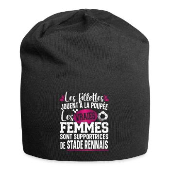 Stade Rennais Supportrice Football Cadeau Femme - Bonnet en jersey - noir - Devant