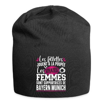 Bayern Munich Supportrice Football Cadeau Femme - Bonnet en jersey - noir - Devant