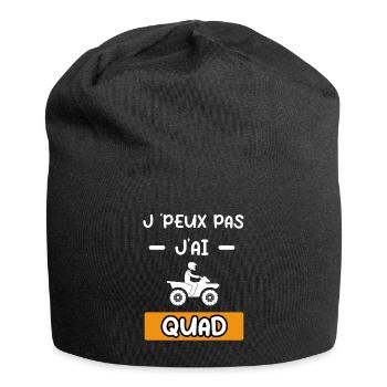 je peux pas j'ai quad cadeau quad - Bonnet en jersey - noir - Devant