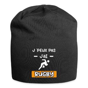je peux pas j'ai rugby joueur cadeau rugby - Bonnet en jersey - noir - Devant
