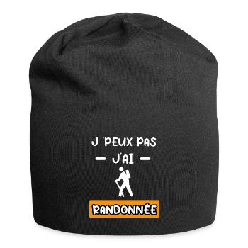 je peux pas j'ai randonnée cadeau randonnée - Bonnet en jersey - noir - Devant