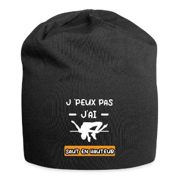 je peux pas j'ai saut en hauteur cadeau athlétisme - Bonnet en jersey - noir - Devant