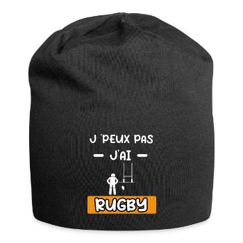 je peux pas j'ai rugby sport cadeau rugby - Bonnet en jersey - noir - Devant