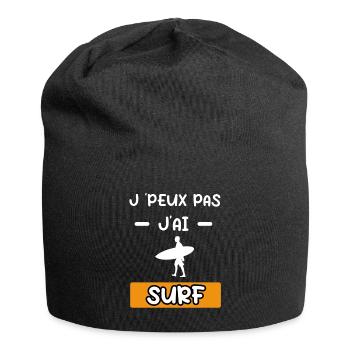 je peux pas j'ai surf cadeau surf - Bonnet en jersey - noir - Devant