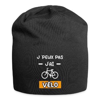 je peux pas j'ai vélo cadeau vélo - Bonnet en jersey - noir - Devant
