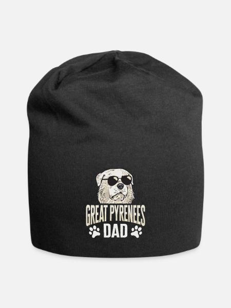 Great Pyrenees Papa Hund Pyrenäen - Jersey-Beanie - Schwarz