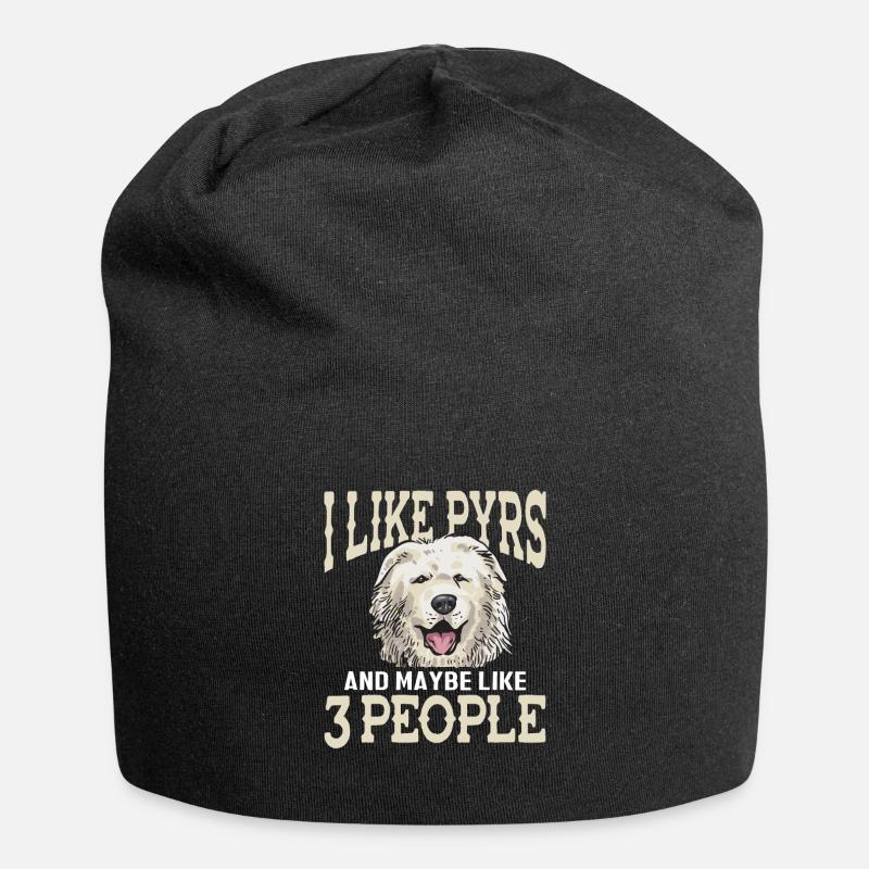 Grand Chien des Pyrénées J’aime Les Pyrénées, les Grands Pyrénées - Bonnet en jersey - noir