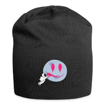 Moon Astronaut Graffiti Space - Jersey Beanie - black - Front
