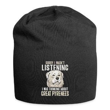 Ich habe über Große Pyrenäen nachgedacht - Jersey-Beanie - Schwarz - Vorne