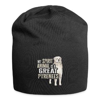 Mein Seelentier ist ein Großer Pyrenäe - Jersey-Beanie - Schwarz - Vorne