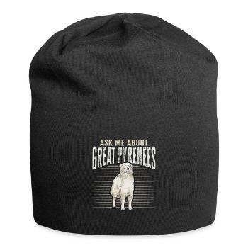 Fragen Sie mich über Große Pyrenäen - Jersey-Beanie - Schwarz - Vorne