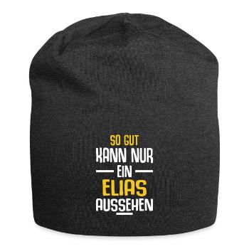 Elias Vorname Name Geburtstag - Jersey-Beanie - Anthrazit - Vorne