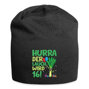 Hurra der Lauch wird 16 - Jersey-Beanie - Schwarz - Vorne