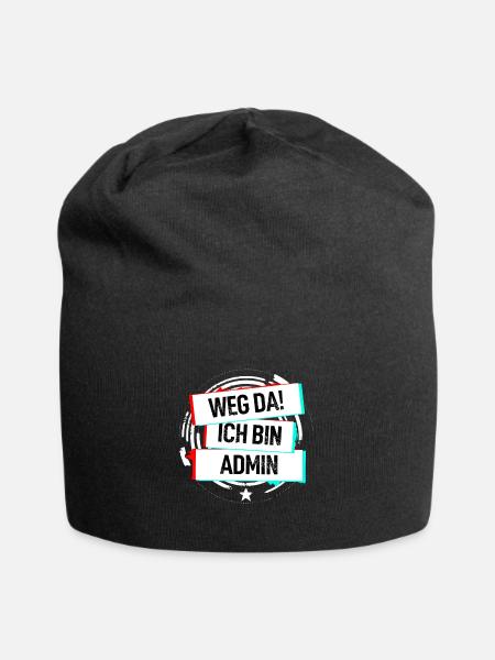 Weg Da Ich Bin Admin! - Jersey-Beanie - Schwarz