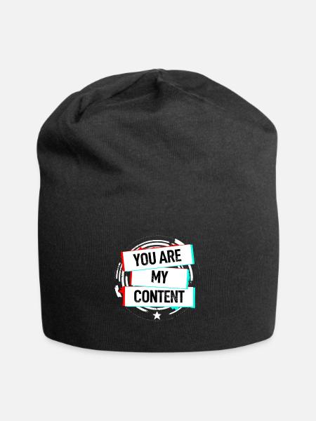 You Are My Content - Jersey-Beanie - Schwarz