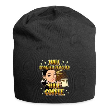 Half Spanish Half Coffee Teacher - Jersey-Beanie - Schwarz - Vorne