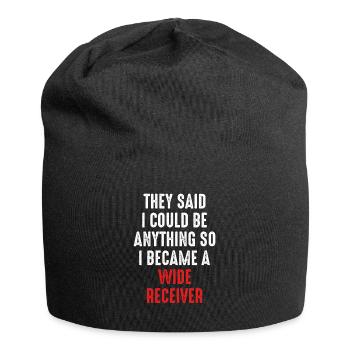 Ich Wurde Ein Football-wide-receiver - Jersey-Beanie - Schwarz - Vorne