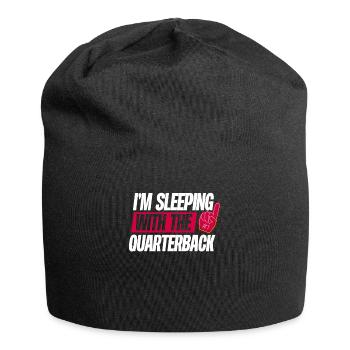 I Sleep With The Quaterback - Jersey Beanie - black - Front