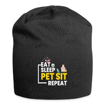 Eat Sleep Pet Sit Repeat Petsitting - Jersey Beanie - black - Front