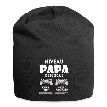 Futur Papa Gamer Cadeau Annonce Grossesse Père - Bonnet en jersey - noir - Devant