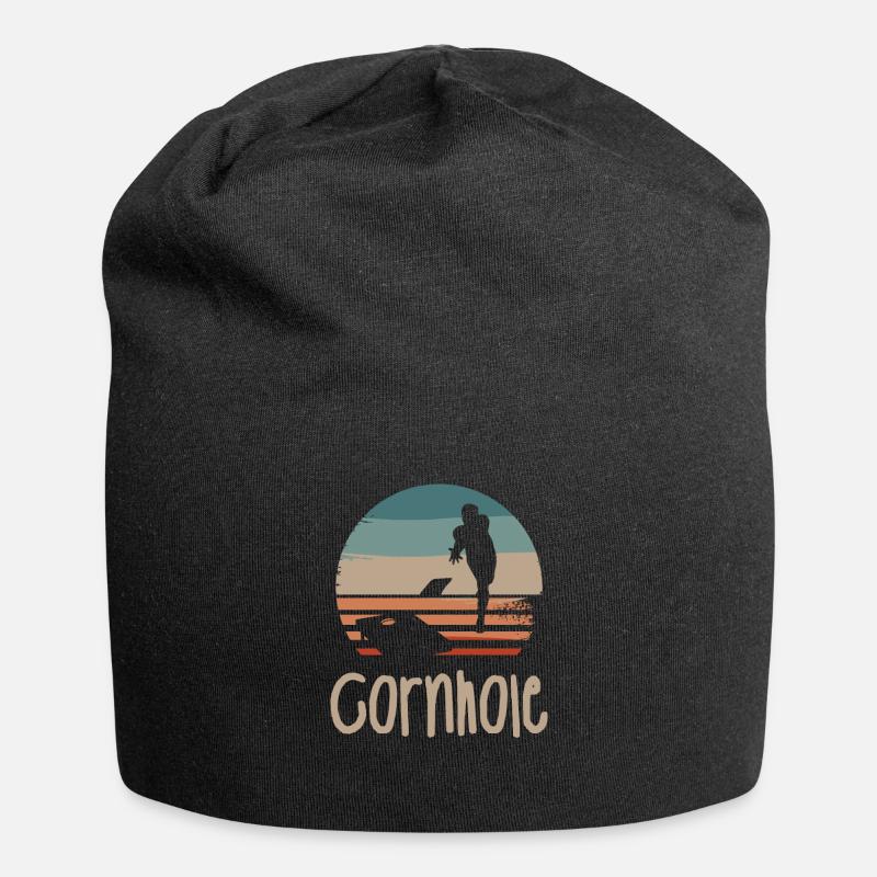 Retro Vintage Classic Cornhole Player - Jersey-Beanie - Schwarz