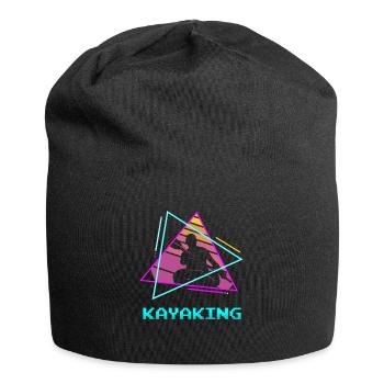 Retro Vintage Classic Kayaking Kayak Kayaker - Jersey Beanie - black - Front