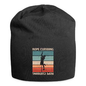 Retro Vintage Classic Rope Climbing Climber - Jersey Beanie - black - Front