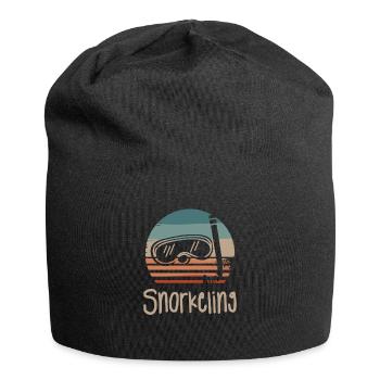 Retro Vintage Classic Snorkeling Snorkeler - Jersey Beanie - black - Front