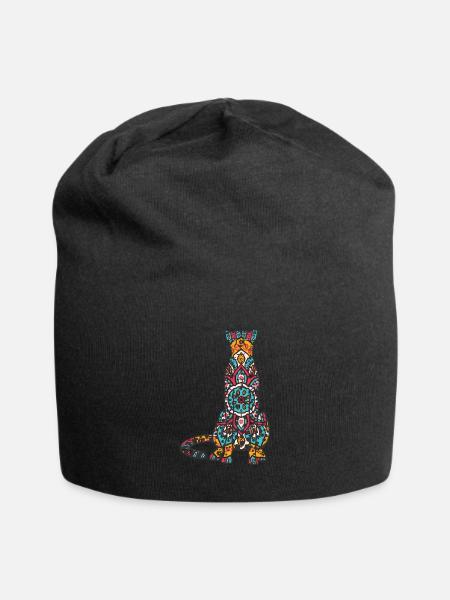 Mandala Cheetah Modèle de géométrie - Bonnet en jersey - noir