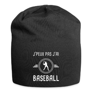baseball je peux pas j'ai baseball baseballeur - Bonnet en jersey - noir - Devant