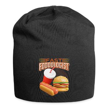Fast food, hamburger and hot dog funny saying - Jersey Beanie - black - Front