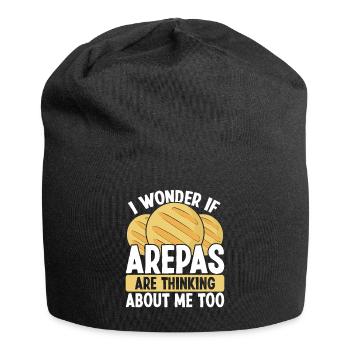 Colombian Arepa Lover Venezuelan Traditional Food - Jersey Beanie - black - Front