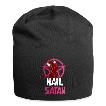 Cute Cat Devil Satan Horror Scary Halloween - Jersey Beanie - black - Front