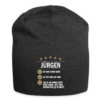 Jürgen Habe immer Recht Namenstag - Jersey-Beanie - Anthrazit - Vorne