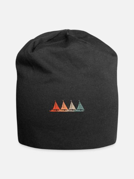 Sail Boat Retro - Jersey Beanie - black