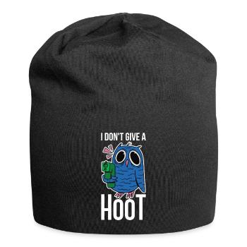 I Dont Give A Hoot Owl Gift - Jersey Beanie - black - Front
