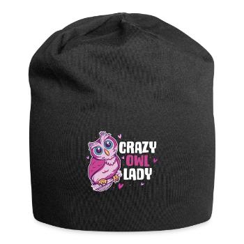 Crazy Owl Lady Owl Cadeau - Bonnet en jersey - noir - Devant