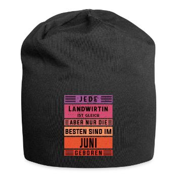 Bauern Geburtstag Juni geboren Landwirtin - Jersey-Beanie - Schwarz - Vorne