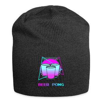 Jeu à boire rétro vintage classique beer pong - Bonnet en jersey - charbon - Devant