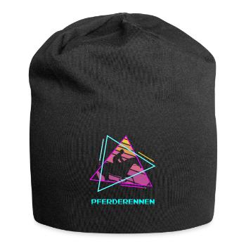 Retro Vintage Classic Horse Racing Equestrian - Jersey-Beanie - Schwarz - Vorne