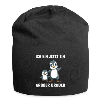 Pinguine Großer Bruder - Ich bin jetzt ein Großer - Jersey-Beanie - Schwarz - Vorne