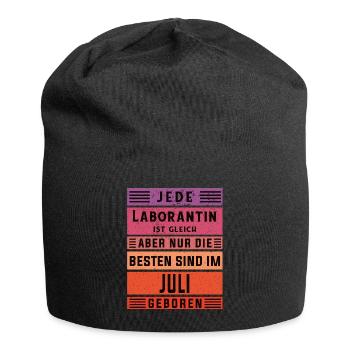 Chemiker Geburtstag Juli geboren Laborantin - Jersey-Beanie - Schwarz - Vorne
