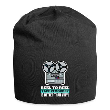 Reel To Reel Tape Recorder Tonbandgerät - Jersey Beanie - black - Front