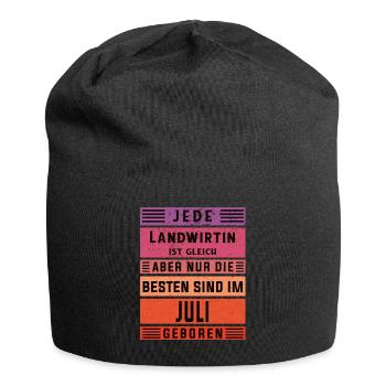 Bauern Geburtstag Juli geboren Landwirtin - Jersey-Beanie - Schwarz - Vorne