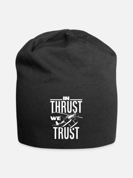 Airplane Aviation Pilot Funny Pilot Gift - Jersey Beanie - black