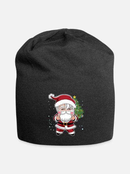 Santa K Pop Stil Finger Herz Geste Koreanisch - Jersey-Beanie - Schwarz