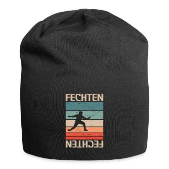 Retro Vintage Classic Fencing Fencer - Jersey-Beanie - Schwarz - Vorne