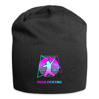Retro Vintage Classic Bouldering Rock Climbing - Jersey-Beanie - Schwarz - Vorne