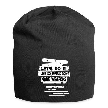 awesome present funny quote sayings hippy - Jersey Beanie - black - Front