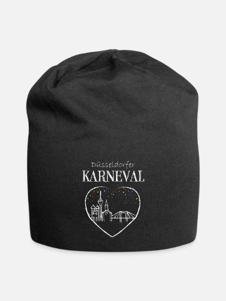 Skyline Düsseldorf Karneval Helau Fasching Narr - Jersey-Beanie - Schwarz